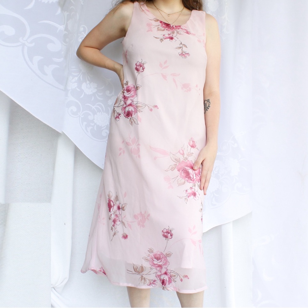 Vintage 90s Floral Dress Size 12P